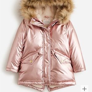 Girls' metallic fishtail parka with PrimaLoft. size 10 girls crew cut. jcrew